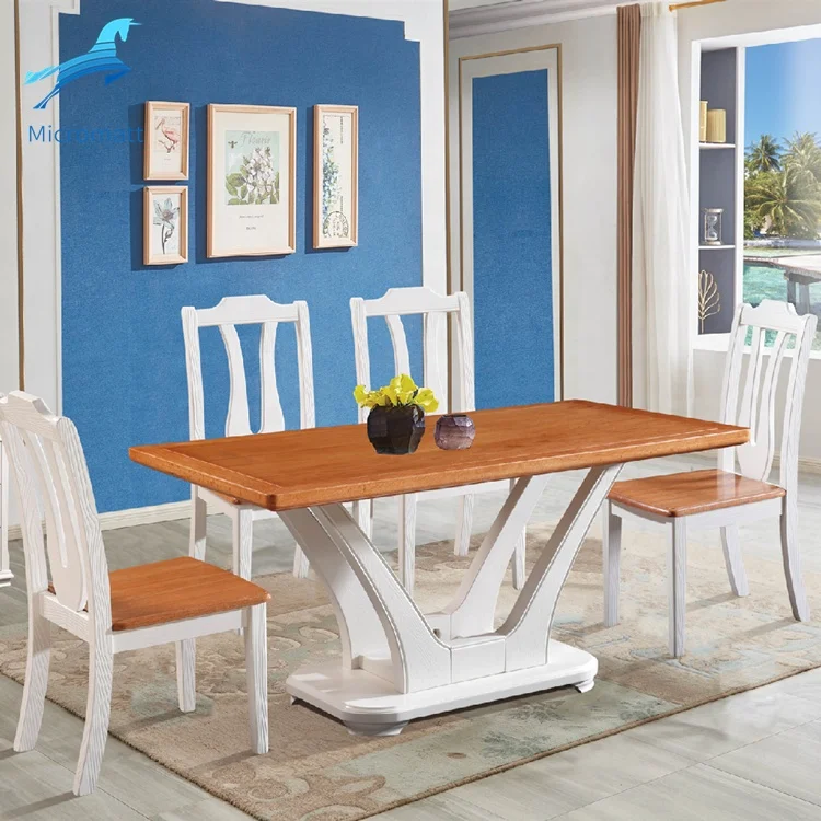 Factory Direct Supply Simple Style Customizable Log Color Dining Furniture Solid Wood Square Table