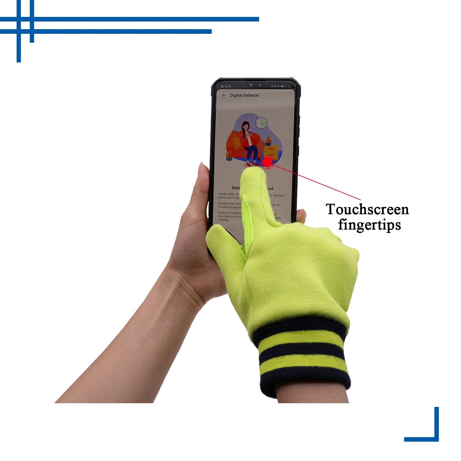  HANDLANDY Hi-vis 4-way стрейчевая ткань Зимние перчатки для бега спортивные рук сенсорного