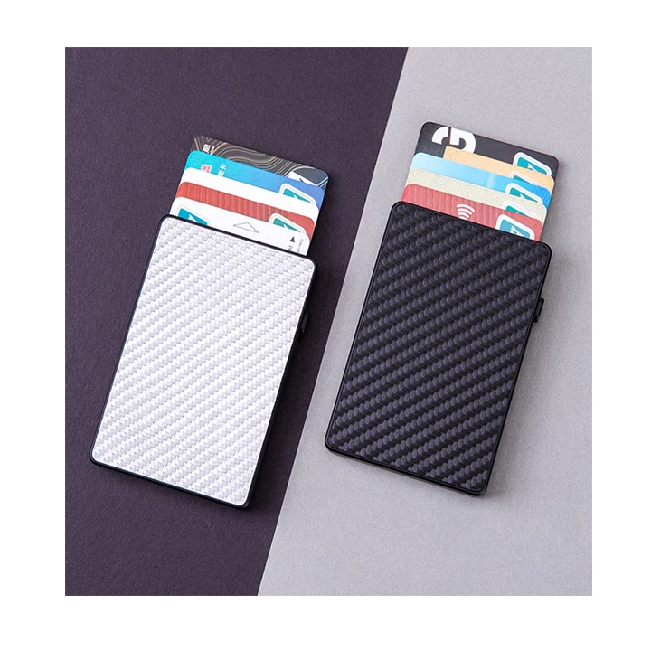  Luxury Vegan Carbon Fiber Wallet Ultra Slim Minimalist Bifoldcustom Rfid Blocking Money
