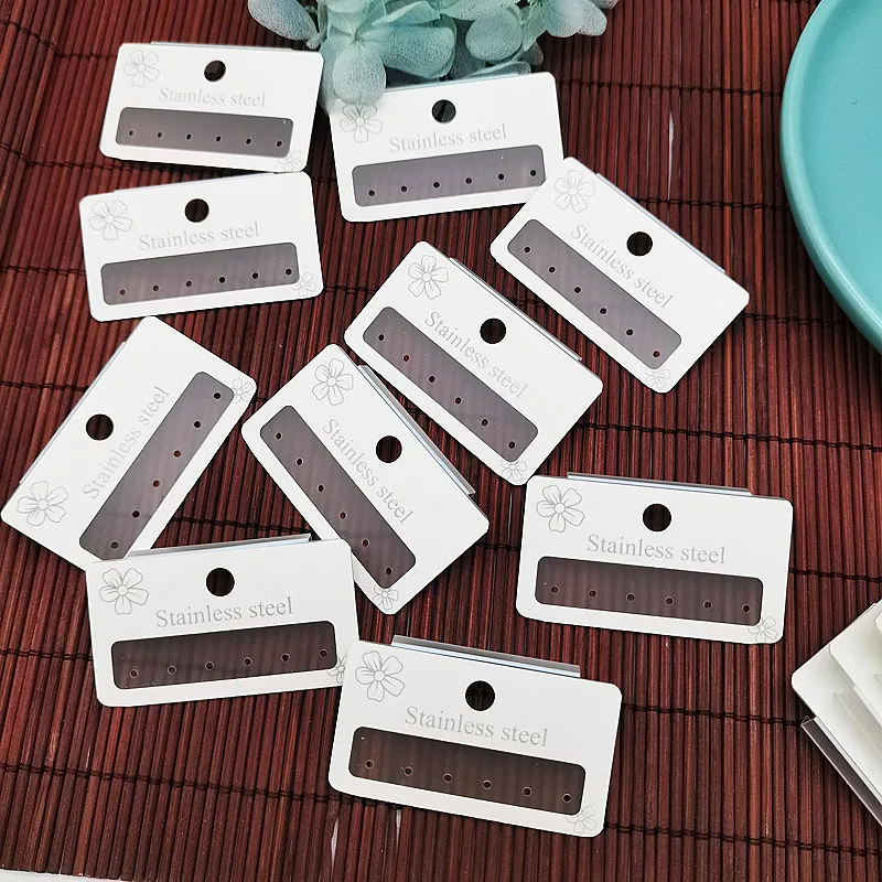 5.5*3cm New 6-hole In-line Stud Hook PVC Cardboard Ear Ring Paper Card Earring Plastic Hanging.