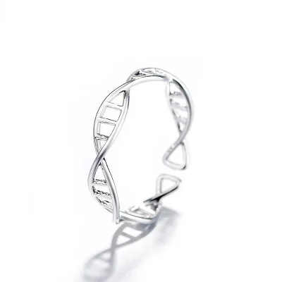 
Minimalist 925 Sterling Silver Rings Geometrical Line Rings DNA Double Helix Rings For Women Girlfriend Gift 