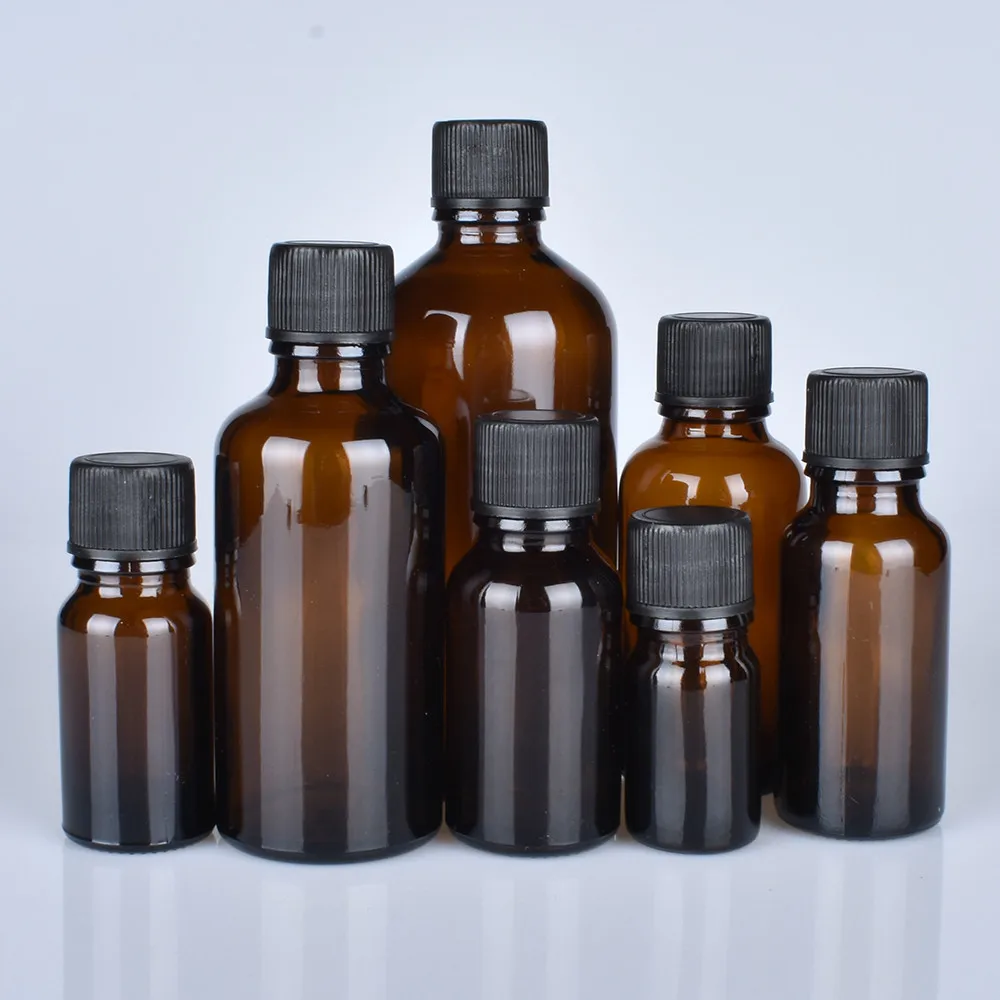 Лидер продаж бутылочки для эфирного масла 5 мл из коричневого стекла с отверстием пластиковые бутылочки-капельницы ароматерапии ароматические