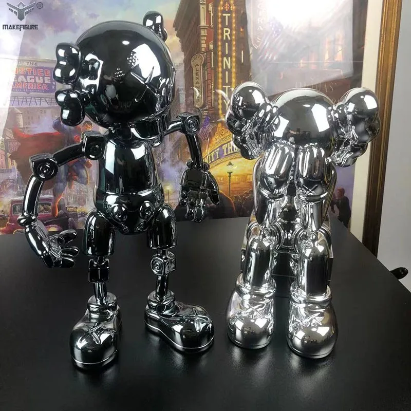 Premium Black Silver Plating Resin Figure Custom Made Designer Resin Figure Toy Electroplating Polyresin Figurine