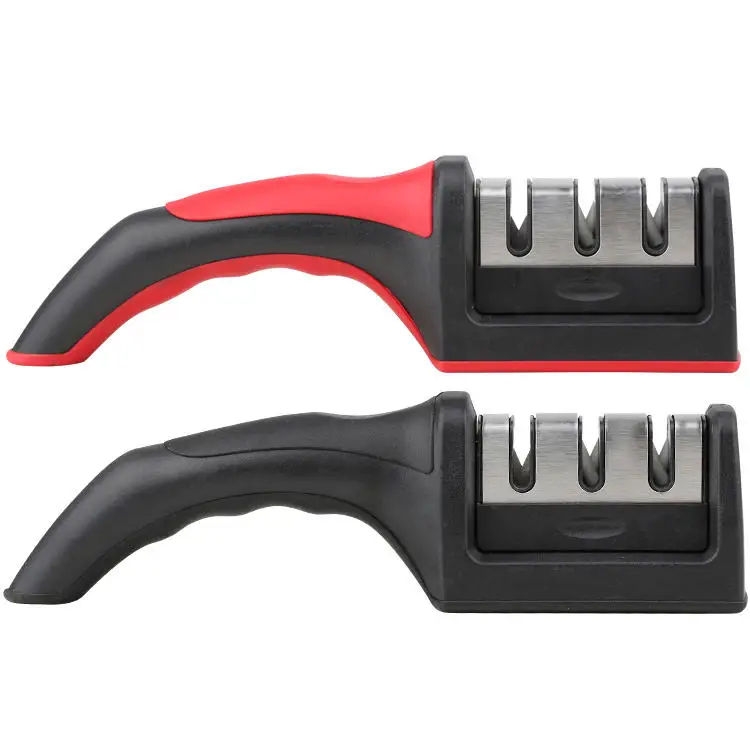 Manual camping chef 3 stages stainless steel knife edge diamond sharpener