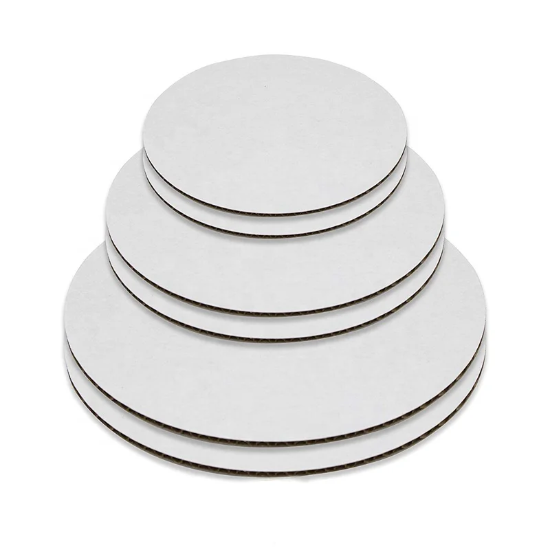 White die cut round shape cake drum cake boards white and brown corrugated cakeboards