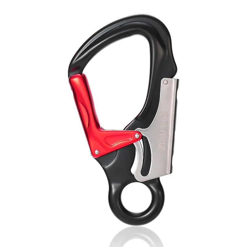 Aviation aluminum climbing carabiner, 35kN aluminum alloy main lock for rock climbing Via Ferrata safety hook