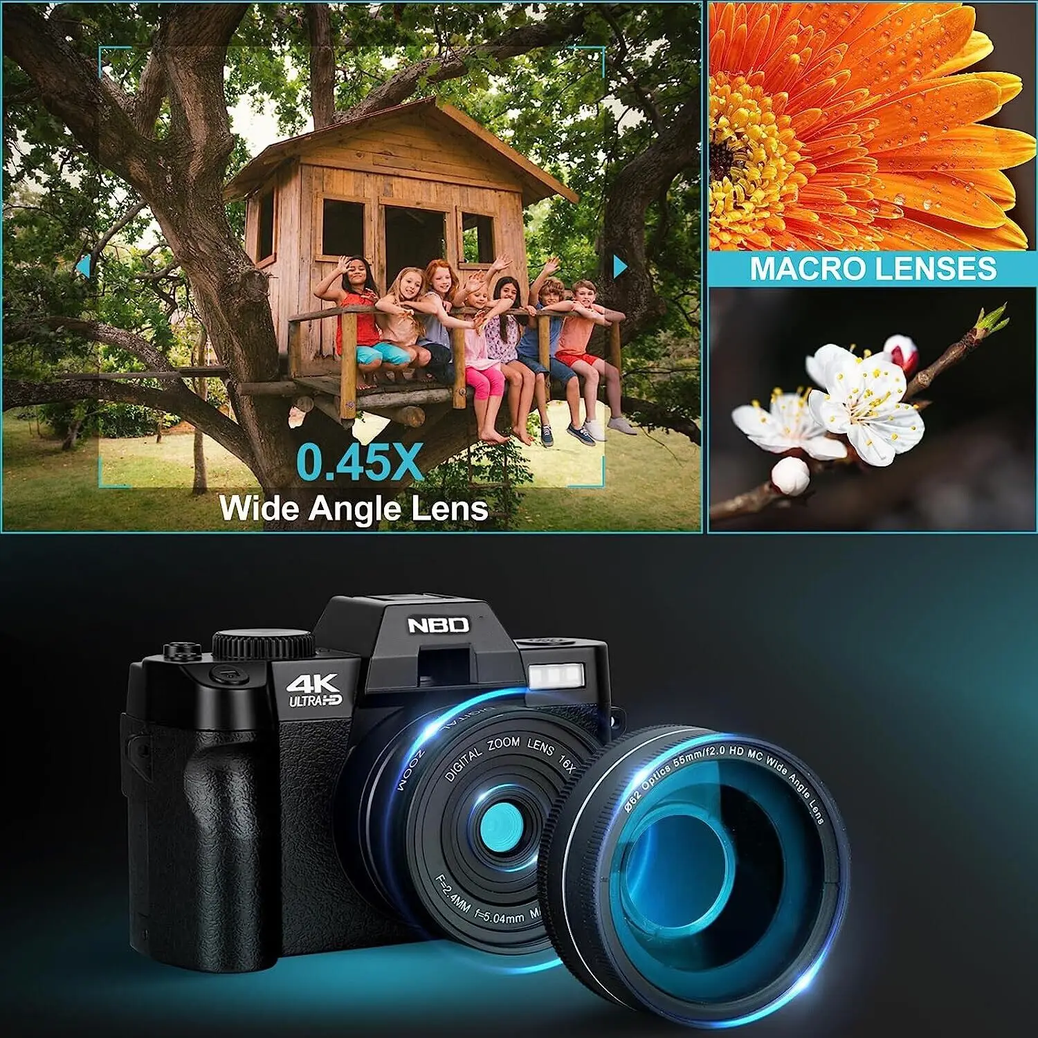 NBD professional Photo Camcorders 16x digital zoom 4k HD CMOS  lightweight portable original Digital Cameras