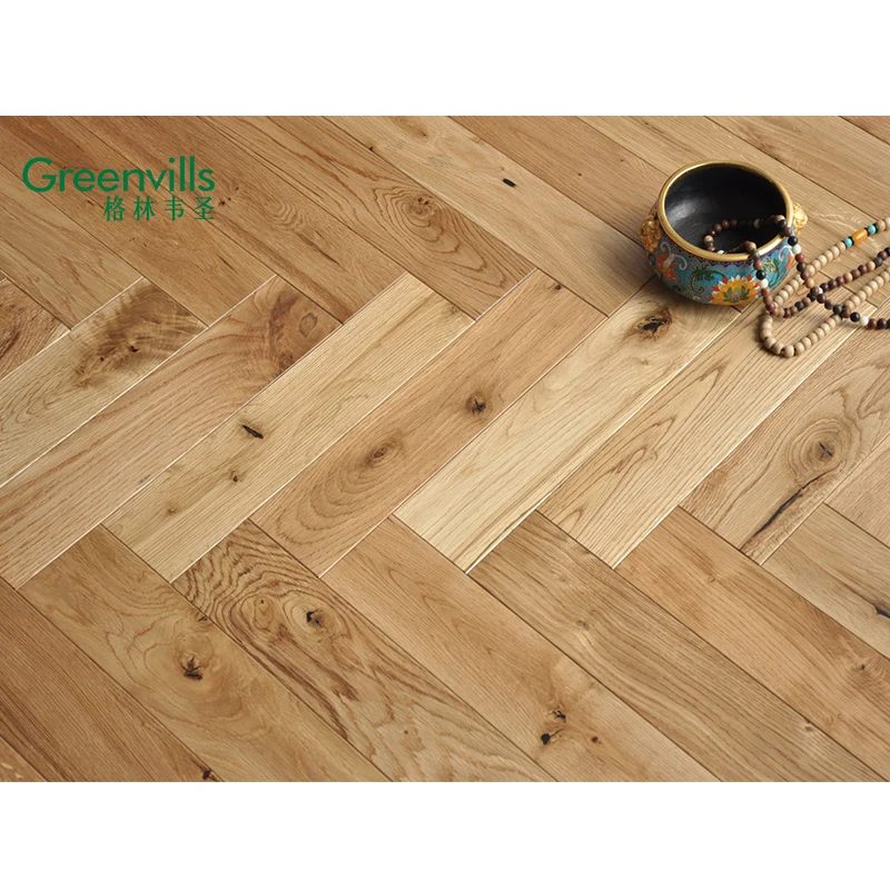 Live stream special! Natural color Chinese factory cheap price engineered wood flooring herringbone 100% wood parquet