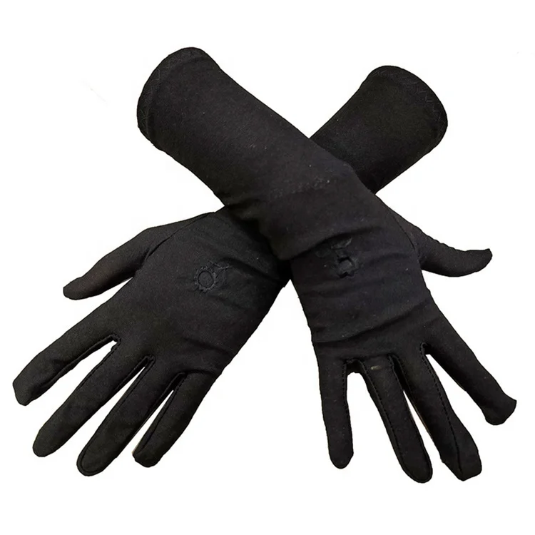 Muslims Arab Black Glove For Women Sun proof Arm Cover Embroidery Long Arm Sleeves Full Finger Arabian Hijab Hand Gloves