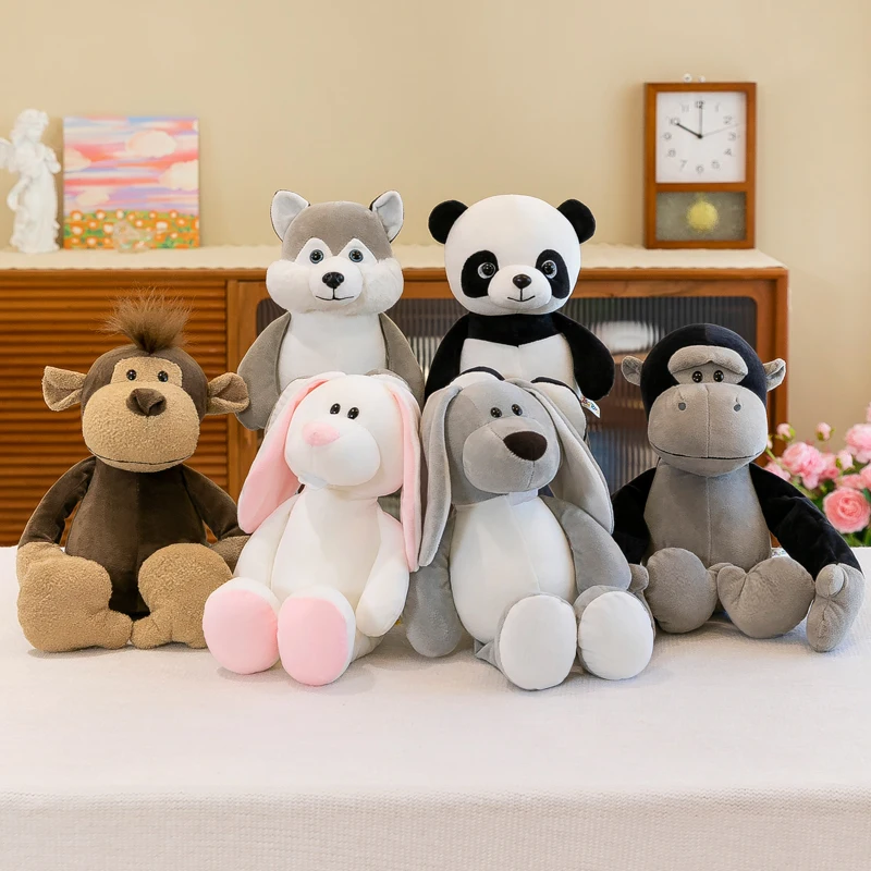 New Wholesale Stuffed Jungle Safari Zoo Animals Plush Toy Claw Machine Wedding Throw Gift Dolls Forest Bear Tiger Lion Toys