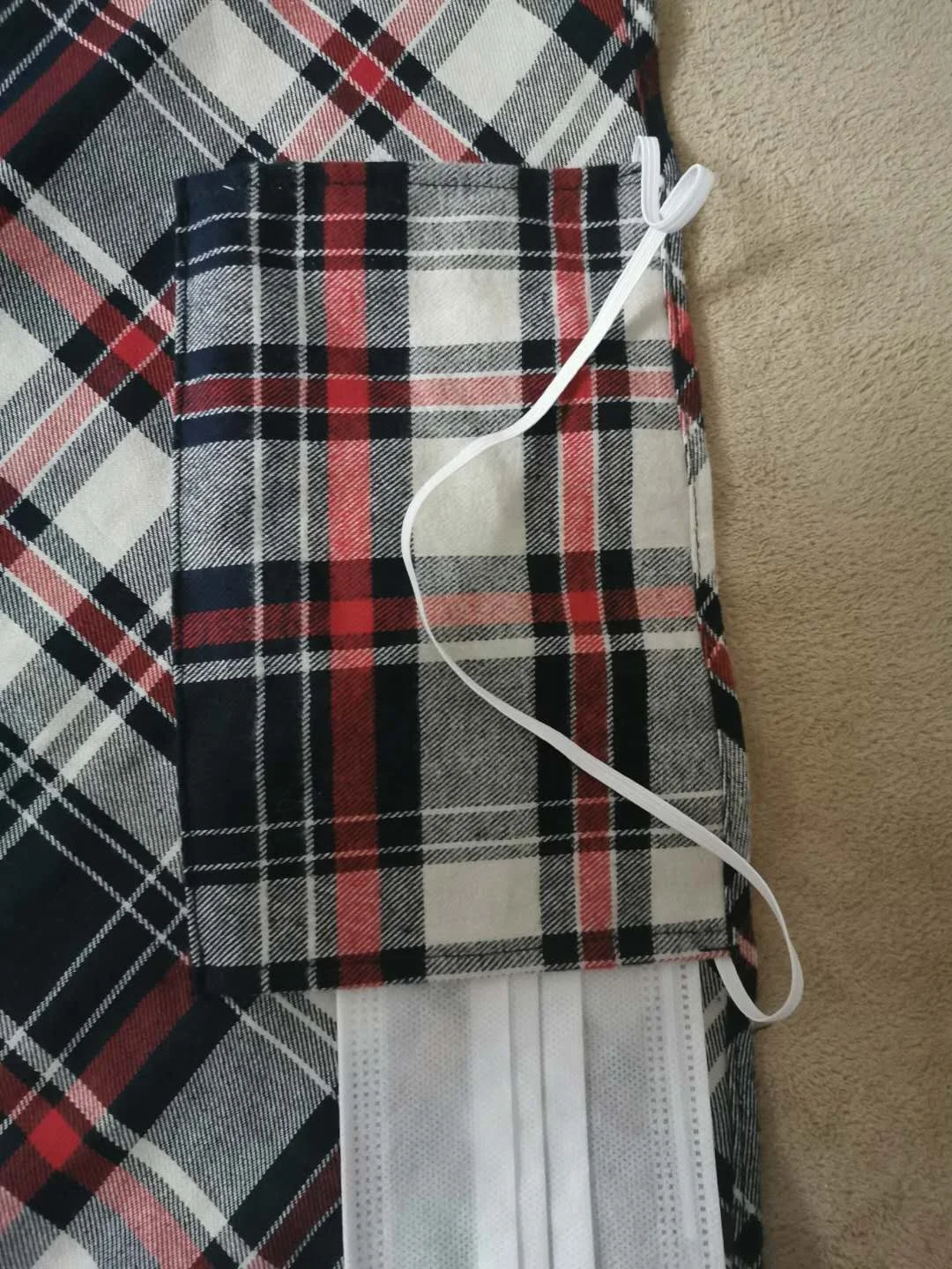 
Custom headwear organic cotton face bandana scarf with filter pocket 