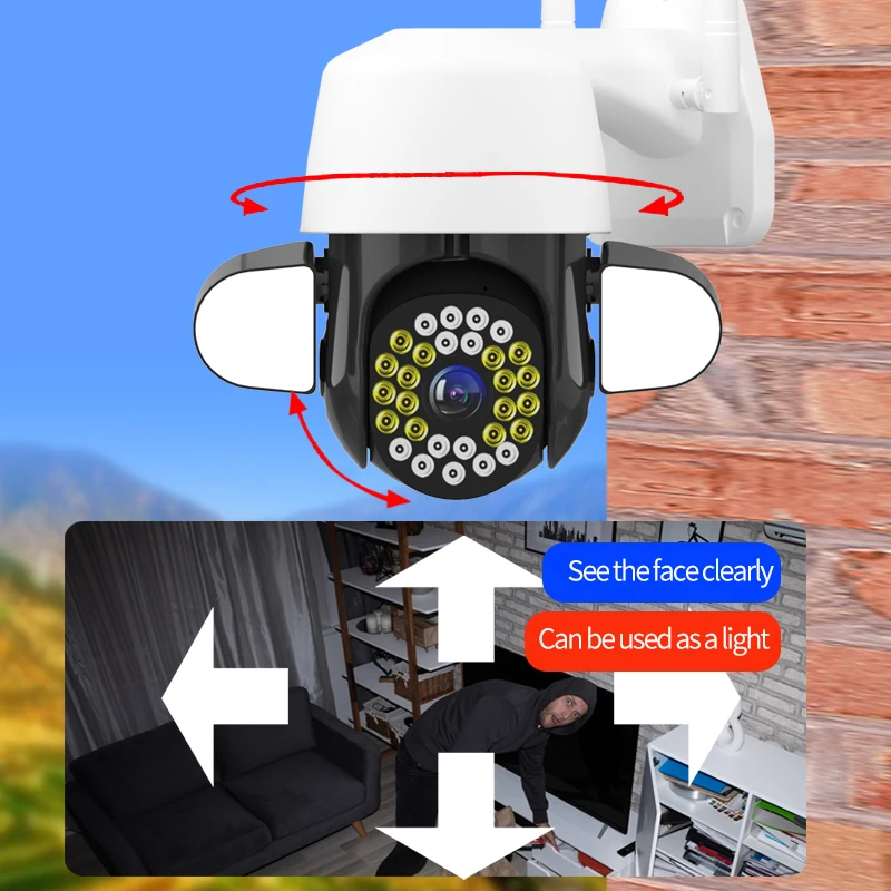 4X Zoom Outdoor Home Security Mini Speed Dome camera 1080P Waterproof Cloud PTZ Camera