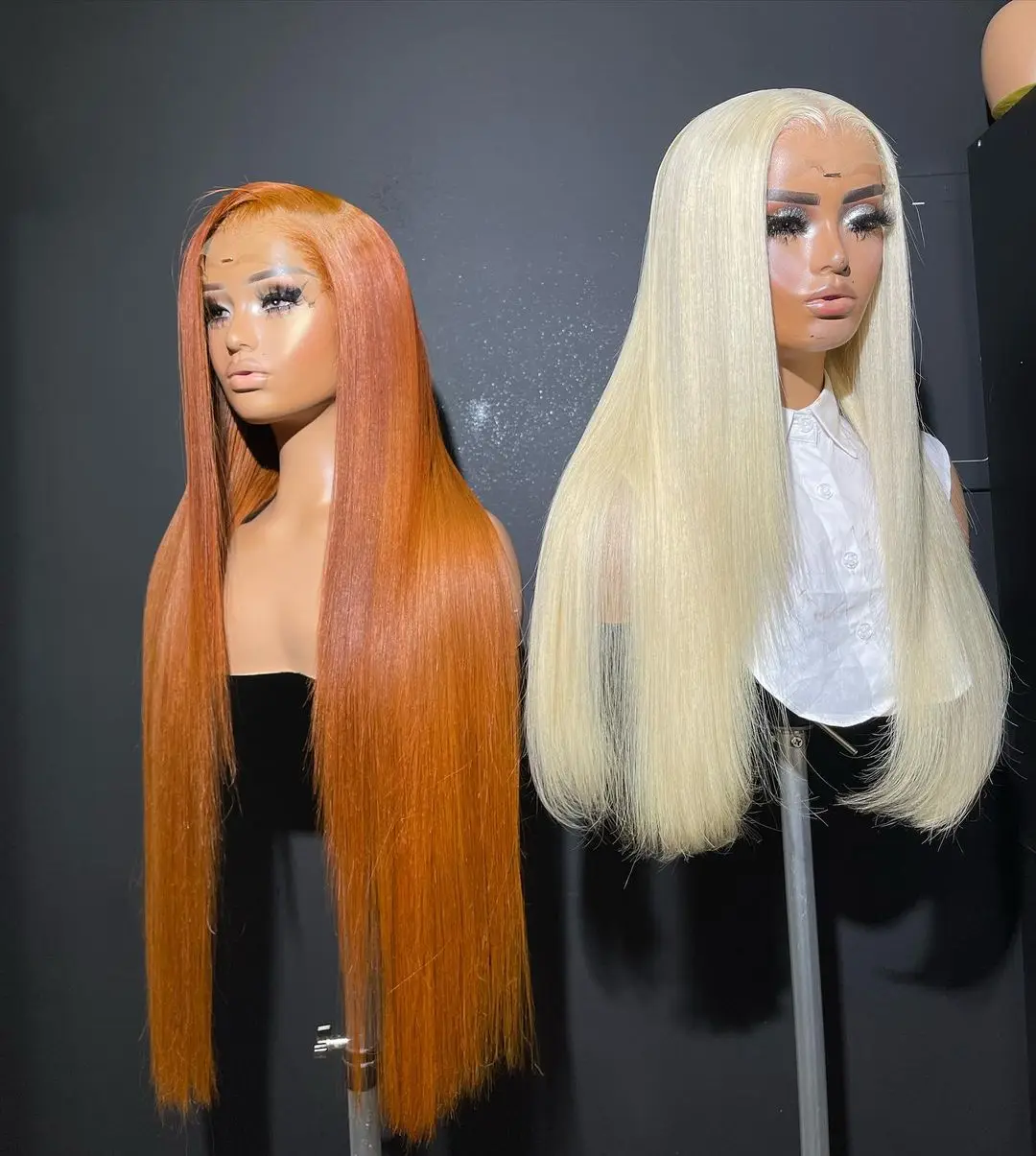 KBL hair blue band 10 inch to 50 inch  613 human hair wig  , Wholesale 613 13x6 hd lace frontal wig raw human hair