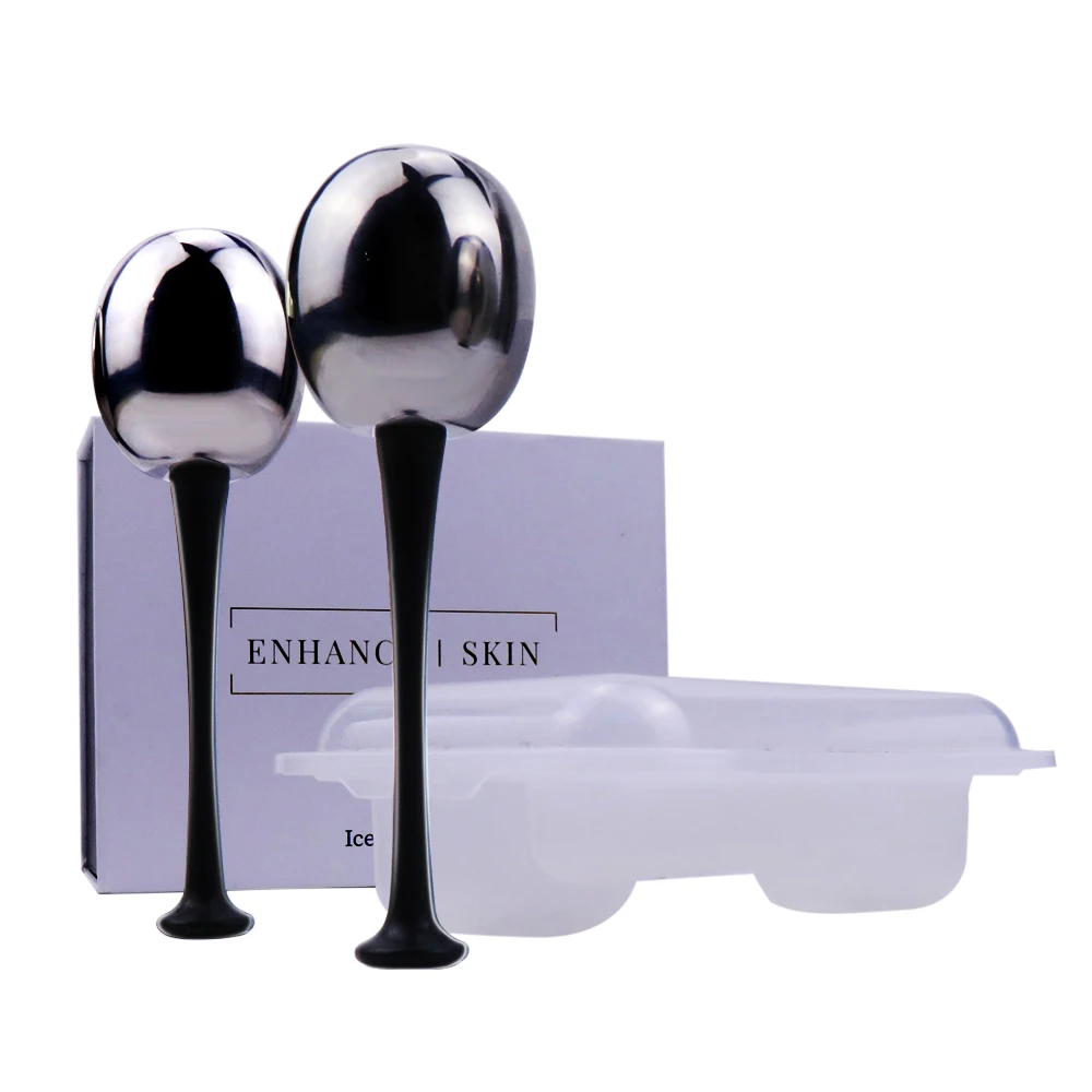 Custom Logo And Low Moq Stainless Steel Metal Ice Globes With Black Plastic Handle