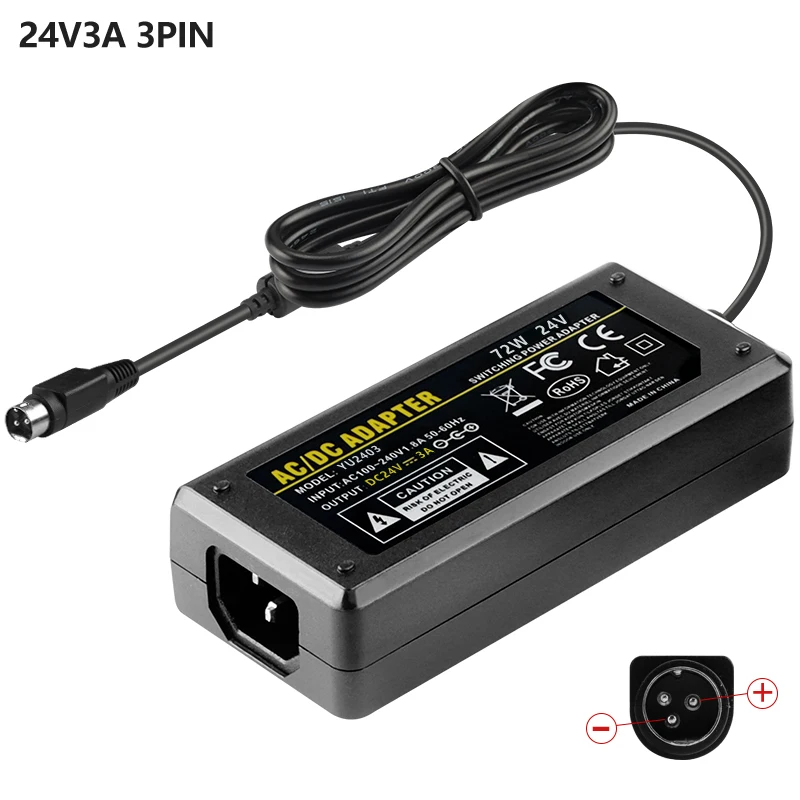 Safety Mark 3 Pin 24v 3a 2.5a printer power supplier adapter charger for epson
