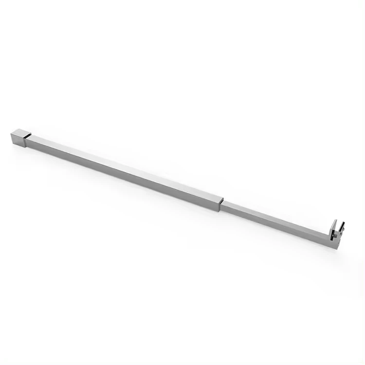 Contemporary Silver Glass Adjustable Stabilizer Shower Support Bar