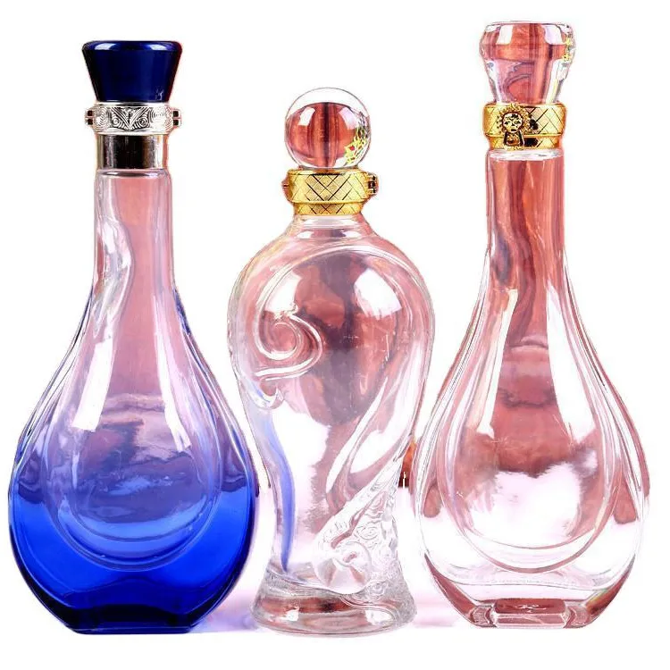 Top grade 500ml flagon health liquor bottle glass foreign wine and red wine bottle