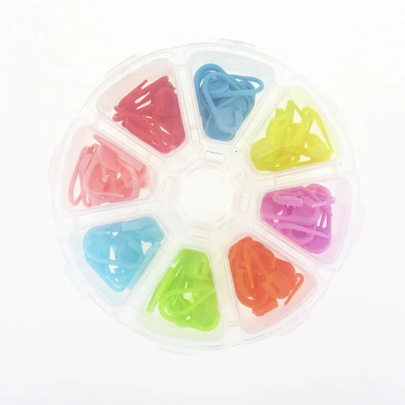 Safety Pins Crochet Knitting Needle Stitch Holders Locking In Plastic Box