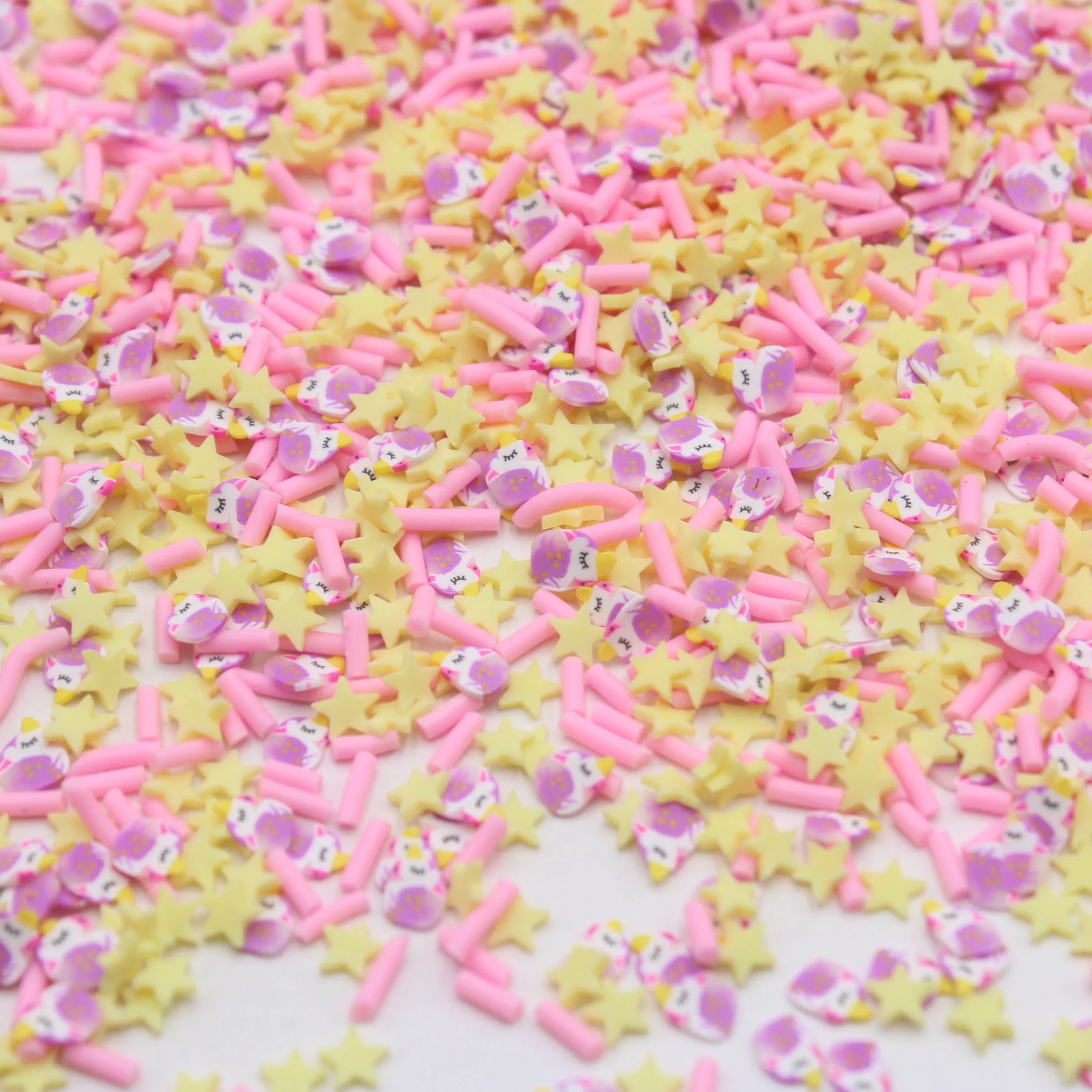 1KG/bag 5mm Adorable Unicorn Clay Slice Mixed Star Candy Sprinkles Slime Supplies Shaker Filler