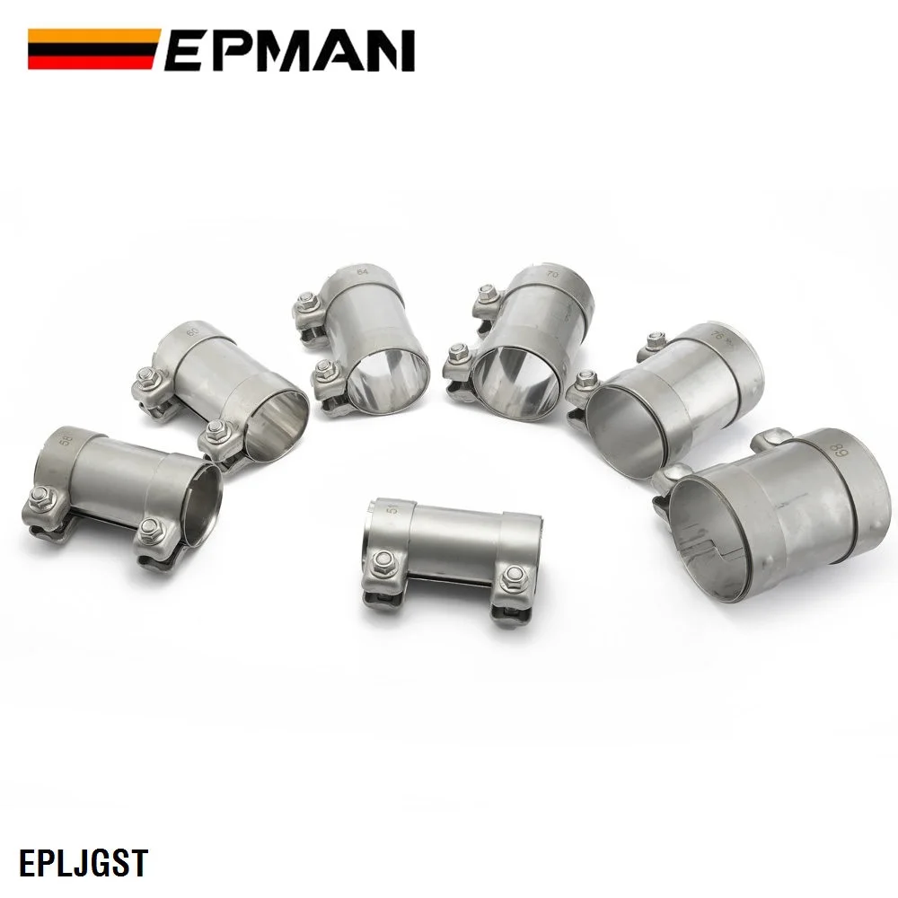 EPMAN 304 Stainless Steel Muffler Clamp Exhaust Butt Joint Pipe Clamps 51mm 58mm 60mm 70mm 64mm 76mm 89mm EPLJGST