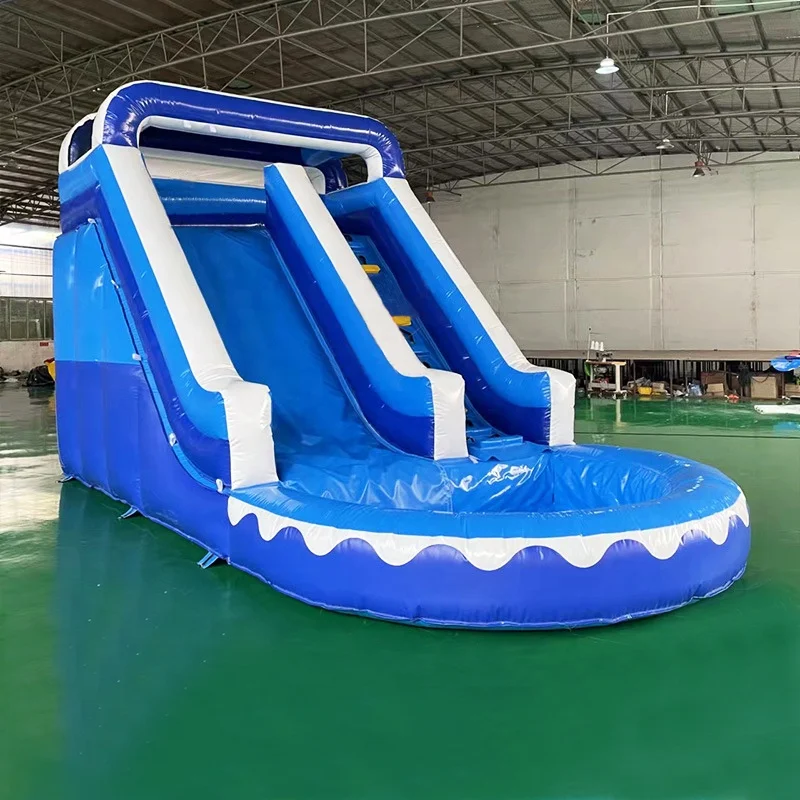 Popular Pvc Tarpaulin Red And Yellow Ball Theme Inflatable Water Slide With Rock Climbing Wall For Kids And Adults