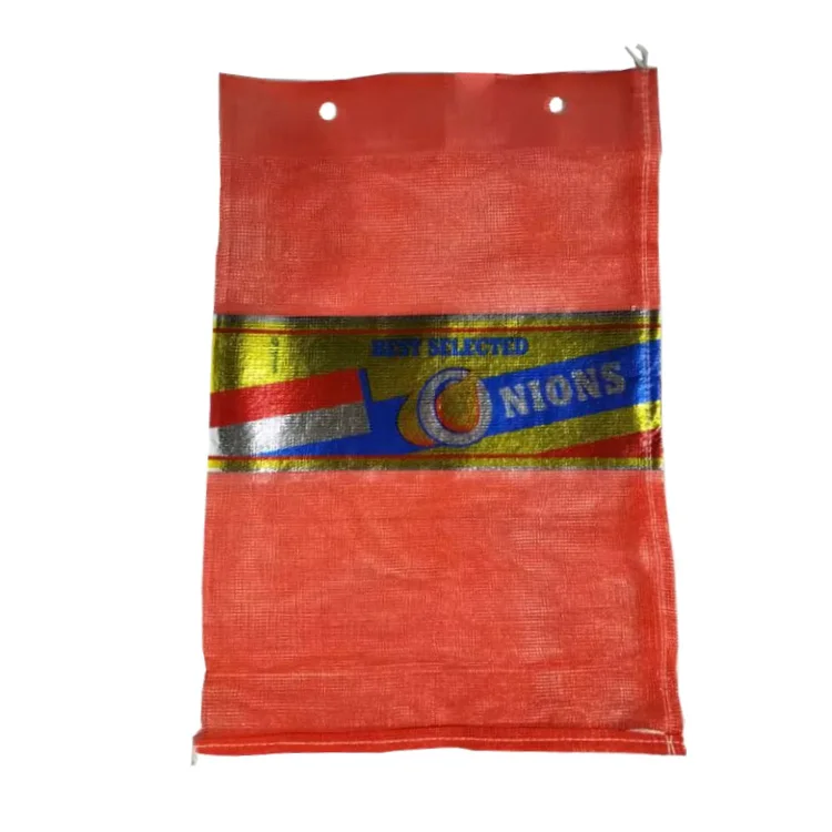 Wholesale drawstring vegetable mesh bag for onion potato pp leno bag with custom label design mesh bag