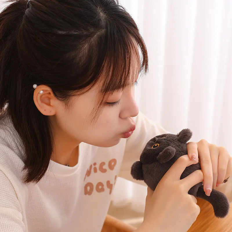 Wholesale Custom Cute Stuffed Animal Plush Toy Soft Tail Wagging Husky Dog Shiba Inu Cat Unisex PP Cotton Filling Small Gift