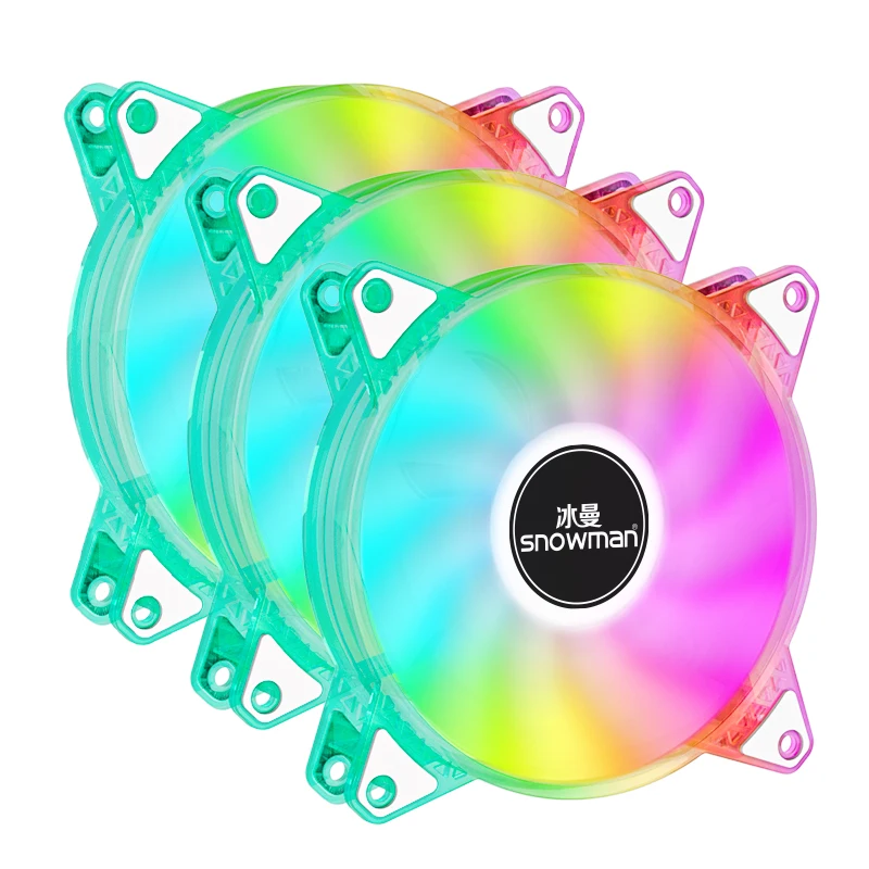 SNOWMAN Super Silent Large Air Volume Radiator PC 120mm Fan LED Colorful  Ventilador Cooling Fan for PC Case