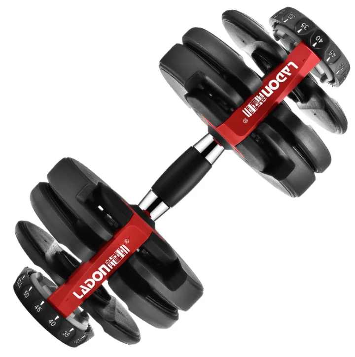 Fast Adjust Weight Dumbbell Barbell 5lb-52.5lb Free Weight Adjustable Dumbbell Suit for Home Gym