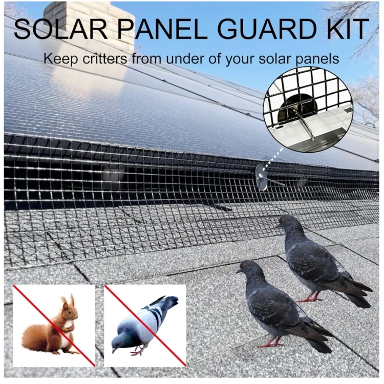 Custom Solar Panel Bird Net Solar System Bird Barrier Protection Bird and Small Animal Protection Kit