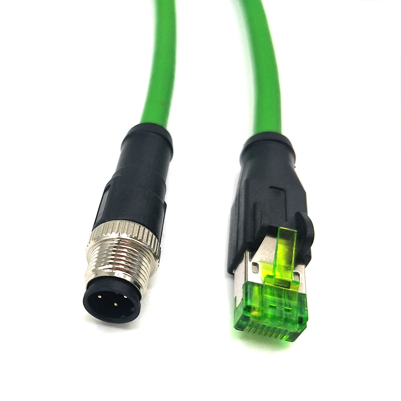 IP67 Waterproof Plastic 4 Pin Pole M12 Circular Connector Cable Rear Female Male Plug Dimensions Wiring with D Coding