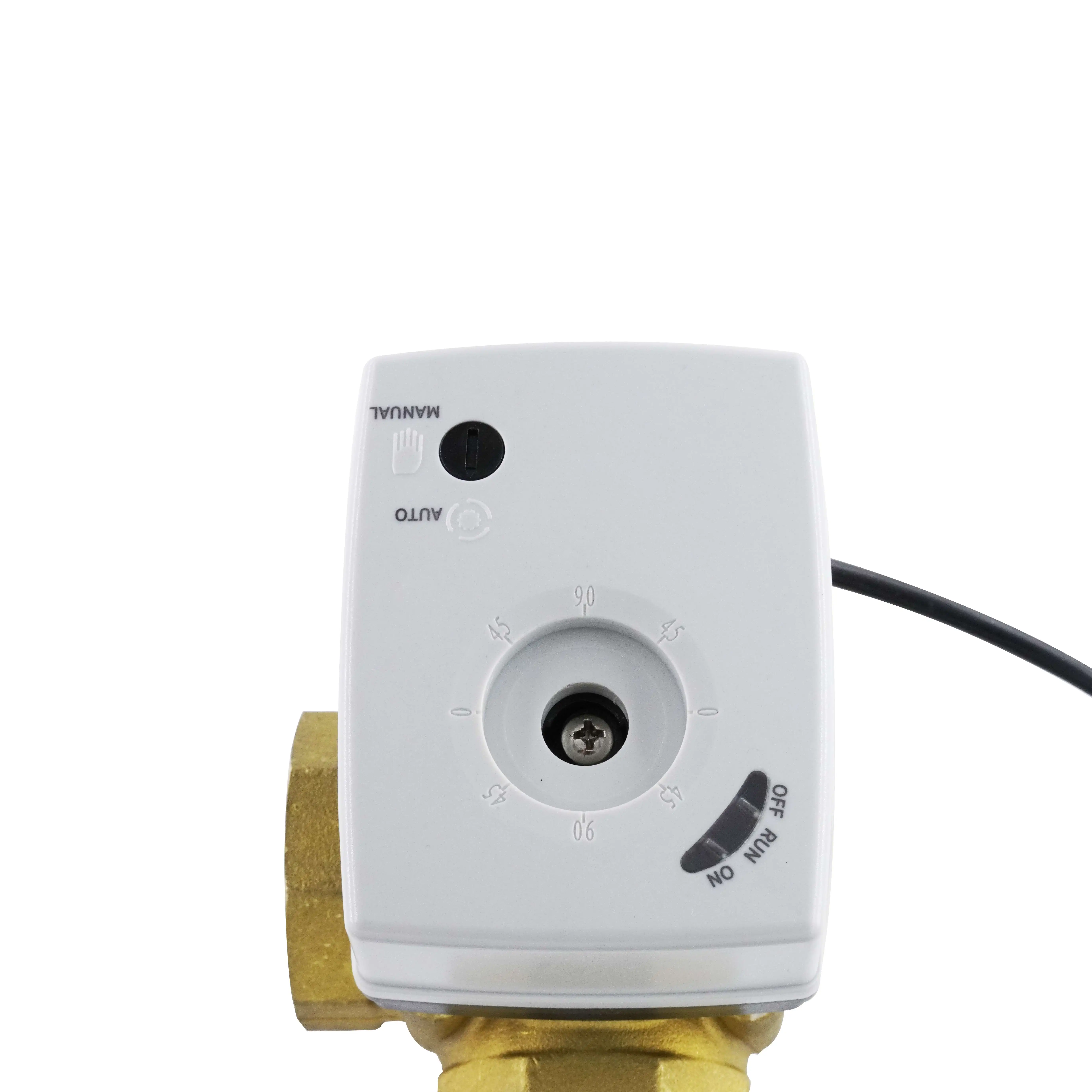 ZL-2143 Brass 3 4 way actuator rotary motorized mixing valve