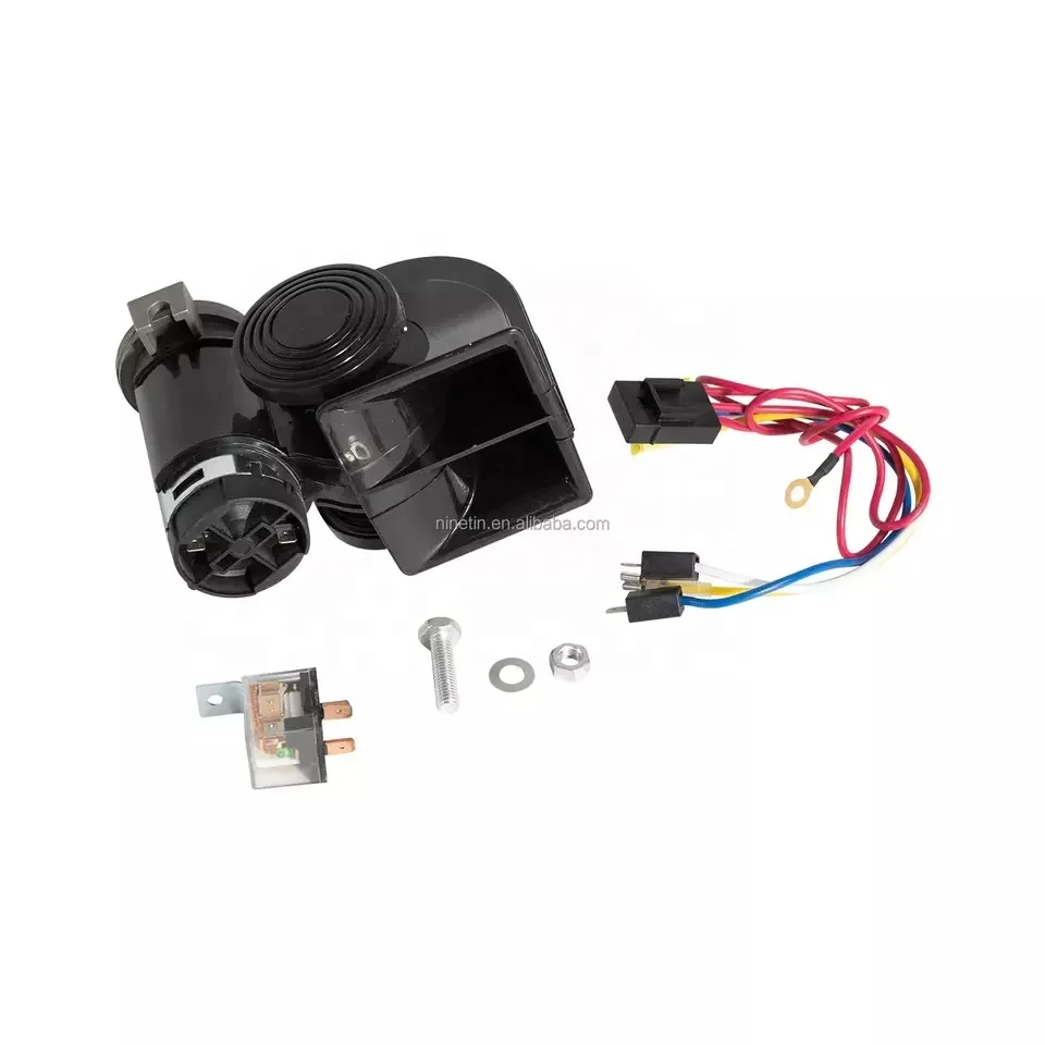 Wholesale customized black finishing 12v electric solenoid snail air horn for universal truck