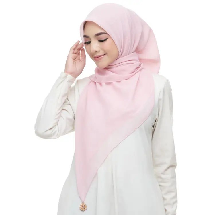 Custom Head Scarf High Quality Stud Tudung Bawal Cotton Muslim Plain Shawls Silk 2021 Sous Voile Soie de Medine Hijab