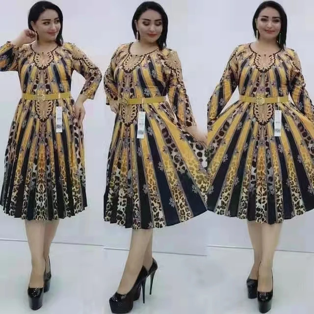 2021 hot sell dress Knee-length elegant long sleeve  Anti-wrinkle plus size casual dress