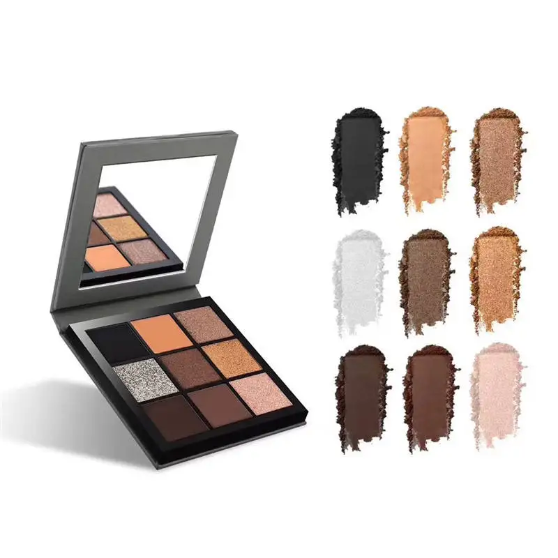 Wholesale Small Moq Custom Mini 9 Color High Pigment Private Label Matte Shimmer Eyeshadow Kit