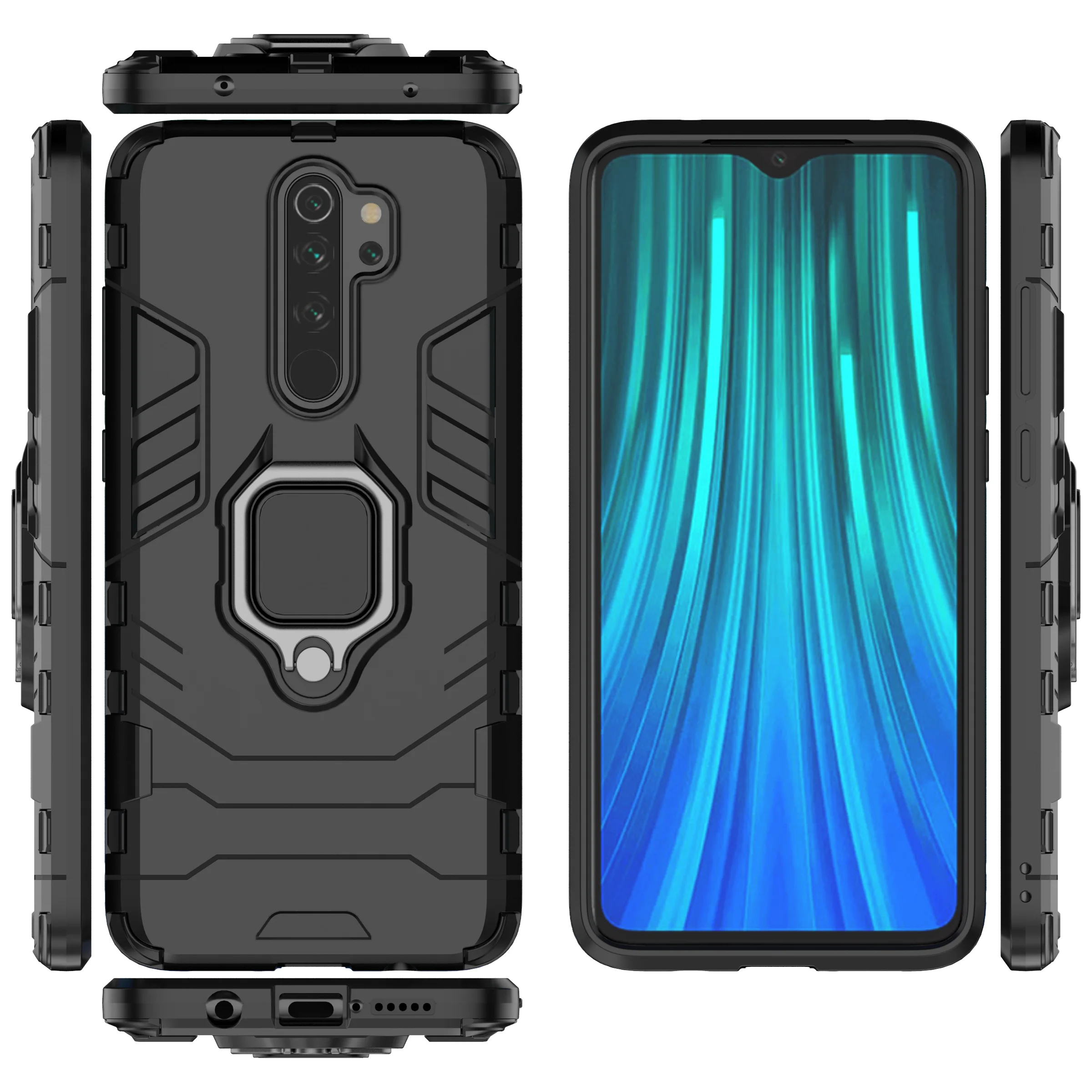 
Magnetic Car Mount Ring Bracket Premium Mobile Case For Xiaomi Redmi Note 8 Pro Phone Case Shockproof 