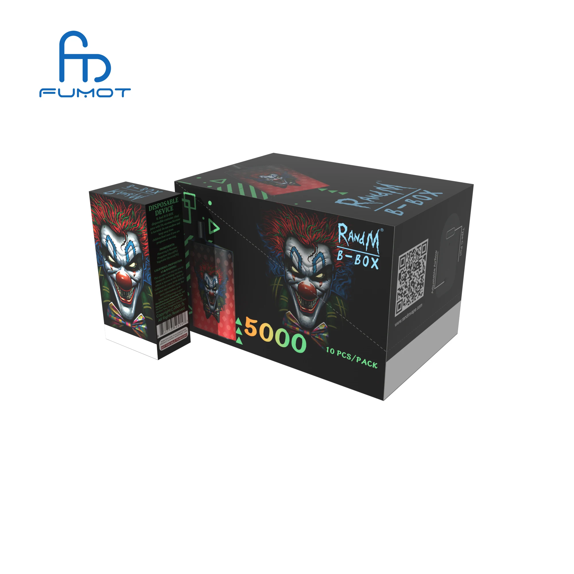 Fomot 100% Original r m RandM r m b-box 5000puffs ODM ODM US RU Packing box