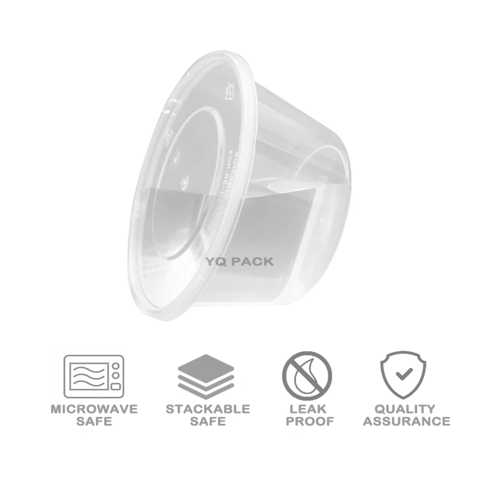 Wholesale Round Plastic Disposable Onion Soup Bowls Storage Food Delivery Containers with Lids