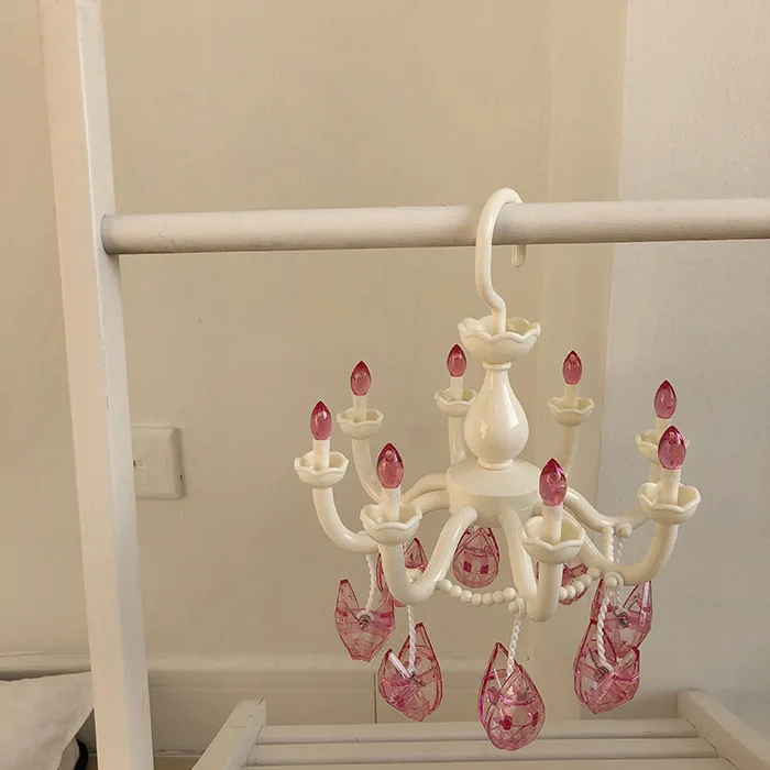 personalized Korean style girl heart retro crystal chandelier Plastic tie hanger decorative frame plastic home hanger