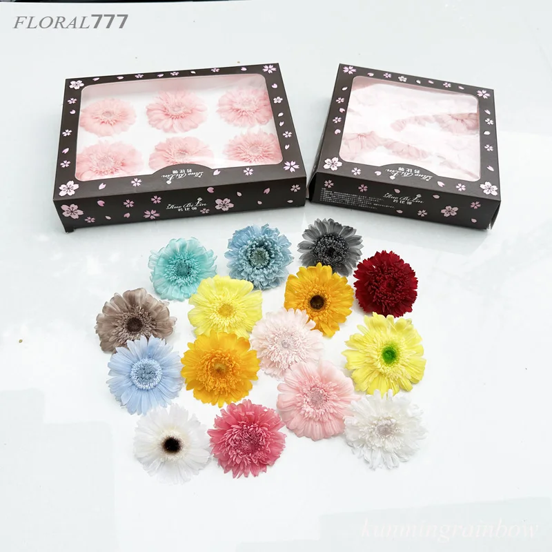 100% Natural Everlasting Preserved Gerbera Daisy Flowers sunflowers for DIY Wreath Bouquet Flora arrangement