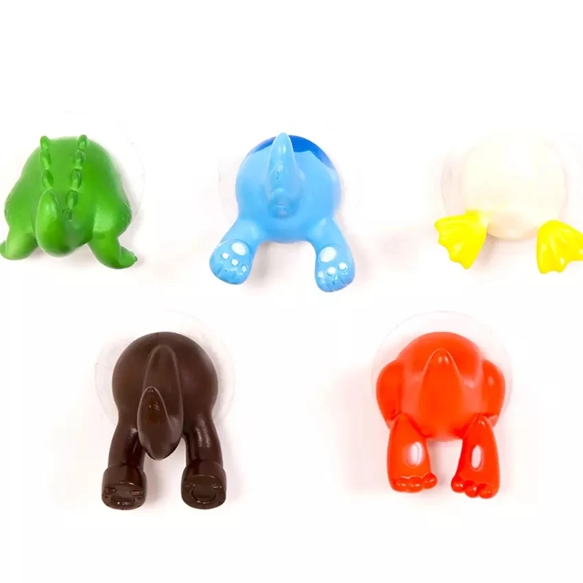 Creative Cartoon Suction Cup Hooks Wall-mounted Punch-free Home Decoration Animal Tail Plastic Adhesive Hook