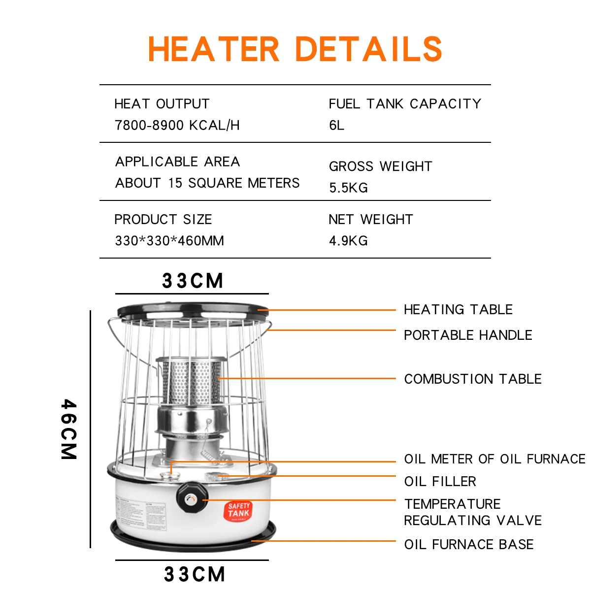 Kerosene Stove, Kerosene Heaters for Indoor Use, Kerosene Heaters Mobile Petroleum Heater Emergency Heater for Heating Cooking