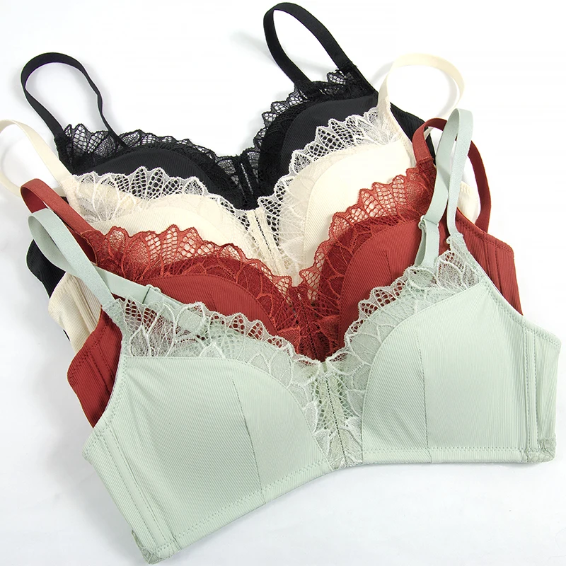 Top Quality Nice mixed Pure sexy breast without bra Color Wire free Seamless Bra