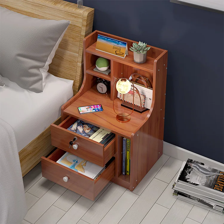 Nightstand Bedside Organizer Modern Design Bed Side Table Wooden Style Stand Packing Storage Furniture Bedroom Bedside Table