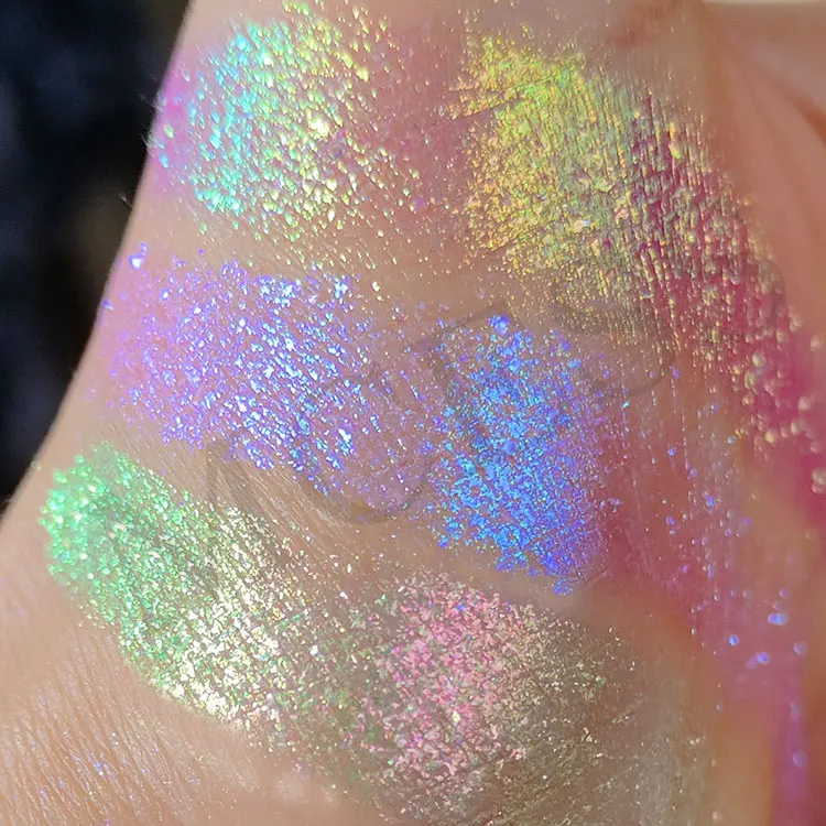 Brand MCESS FREE SAMPLES chameleon multichrome loose glittery eyeshadow lip gloss makeup cosmetics pigments