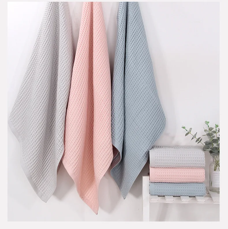 100% Organic Cotton Knitted Baby Blanket Waffle Soft Bath Towels Baby Swaddles Security Blanket Soft And Comfortable