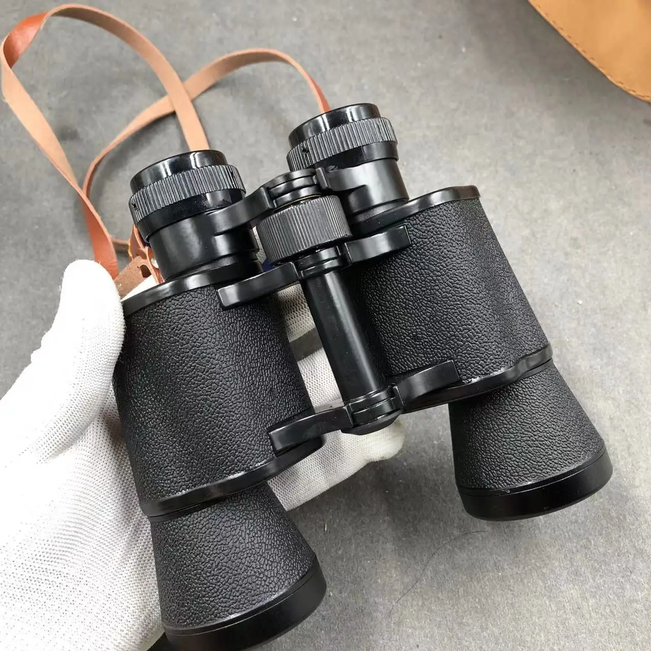 High quality metal binoculars Russian long range night vision adjustable large eye telescope with cowhide bag