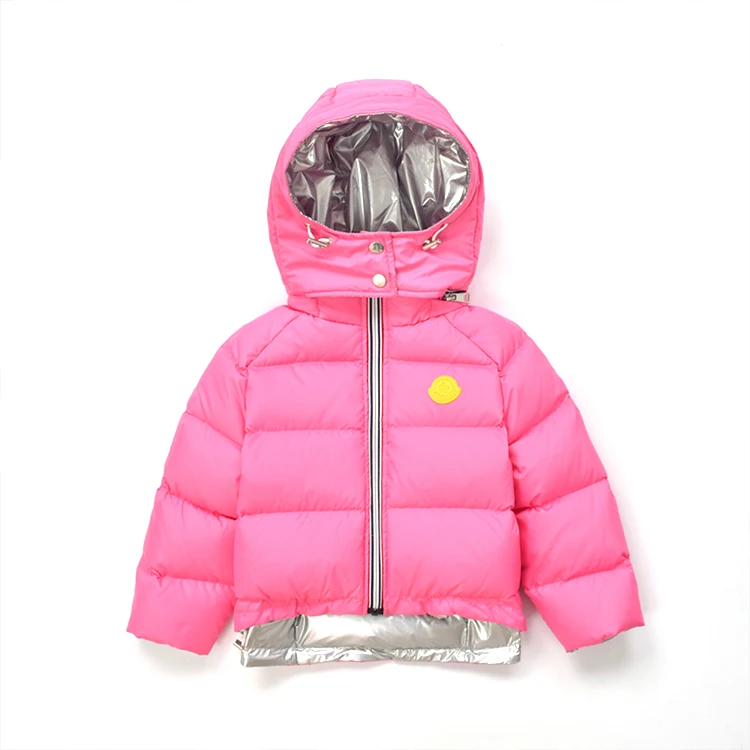 
Factory price both positive and negative girls shiny down jacket kids duck down jacket for children 