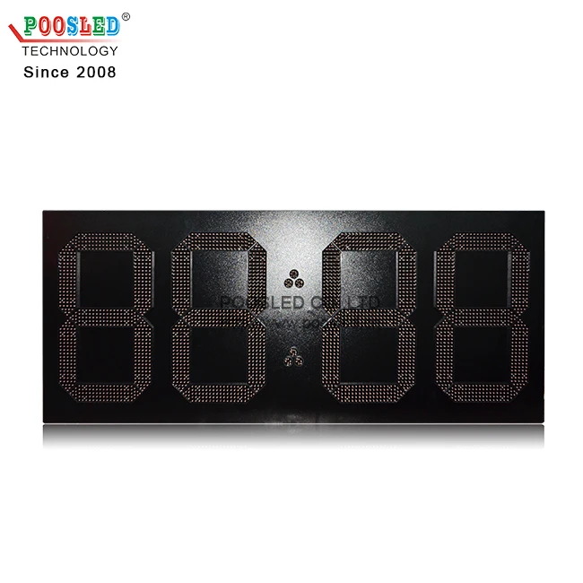 outdoor wall mounted large led digital clock billboard led clock thermometer led time and temperature sign